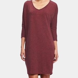 Old Navy 3/4 V-Neck Maroon Lightweight Sweater Dress Size S